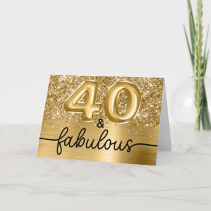 Glänzendes Gold Glam 40 und Fabelhaft Karte