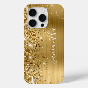 Glänzendes Gold Glam Lockiges Signature Case-Mate iPhone Hülle