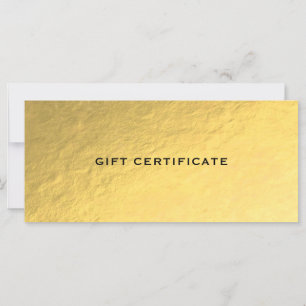 Glänzendes Gold Golden Ticket Glam Geschenk Zertif