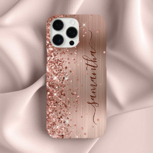 Glänzendes Gold Metallisches Girly Signature iPhone 16 Pro Max Hülle