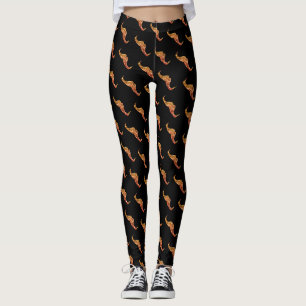 Glänzendes gold orange Ombre-Schnurrbart-Muster sc Leggings