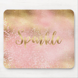 Glänzendes Gold Rosa Konfetti Glamour Funkeln Mousepad