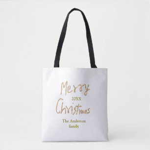 Glänzendes goldenes frohe Weihnachten Familienname