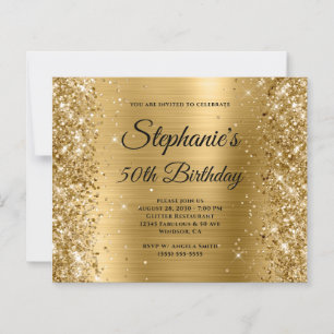 Glänzendes Goldfolie-Fancy-Monogramm 50. Geburtsta