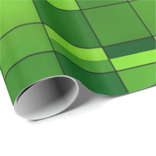 Glänzendes grünes Mosaikmuster Geschenkpapier