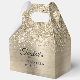Glänzendes Hellgold Glam Sweet Sixteen Geschenkschachtel