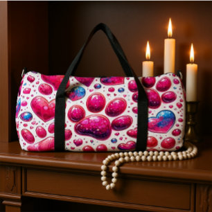 Glänzendes Herz-Blasen-Muster-Reise Duffle Bag