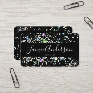 Glänzendes holografisches Glitter-Schönheit-Schwar Visitenkarte