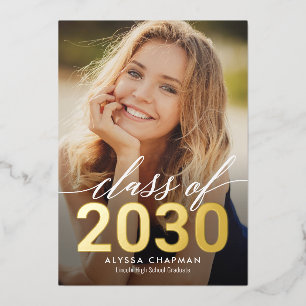 Glänzendes Jahr Folien-Abschlussfoto Ankündigung