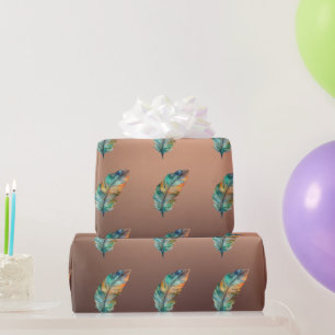 Glänzendes kupferfarbenes Papier Orange Grüne Fede Geschenkpapier