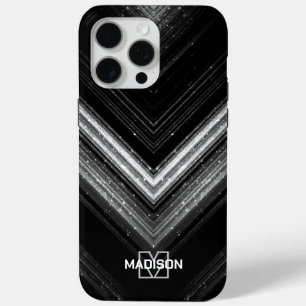 Glänzendes Metall Neon Silber Schwarz Chevron Mono Case-Mate iPhone Hülle