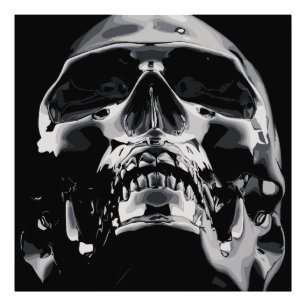 Glänzendes Metall-Schädel-Kunstwerk Fotodruck