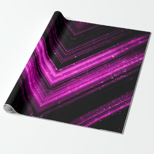 Glänzendes metallisches heißes Rosa Magenta schwar Geschenkpapier
