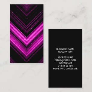 Glänzendes metallisches heißrosa Magenta-schwarzer Visitenkarte
