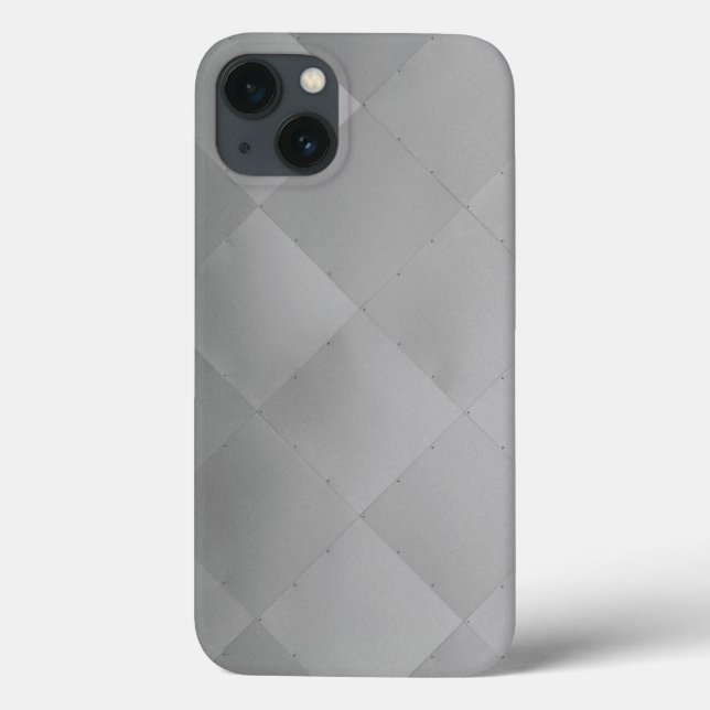 Glänzendes modernes kariertes Metallsilber Case-Mate iPhone Hülle (Rückseite)