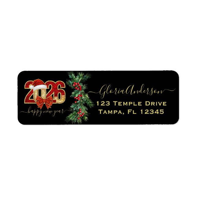 Glänzendes Neujahrsdesign 2026 mit Weihnachtsmannm (Vorne)