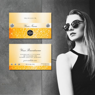 Glänzendes Orange Funkeln Glitter Diamanten mit Lo Visitenkarte