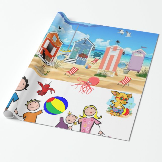 glänzendes Papier, Fun Octopus Geschenkpapier (Ungerollt)