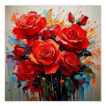 Glänzendes Poster - The Red Roses Kunstwerk