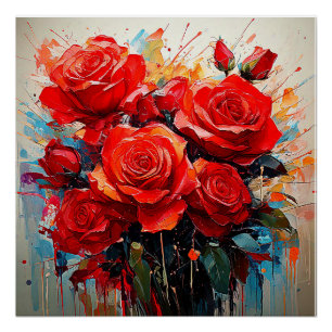 Glänzendes Poster - The Red Roses Kunstwerk