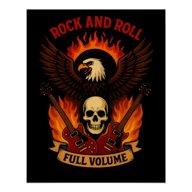 Glänzendes Rock-and-Roll-Musikposter Poster (Vorderseite)