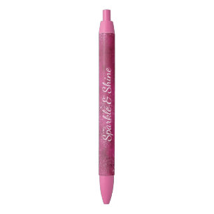 Glänzendes Rosa Glitter Funkeln Kugelschreiber