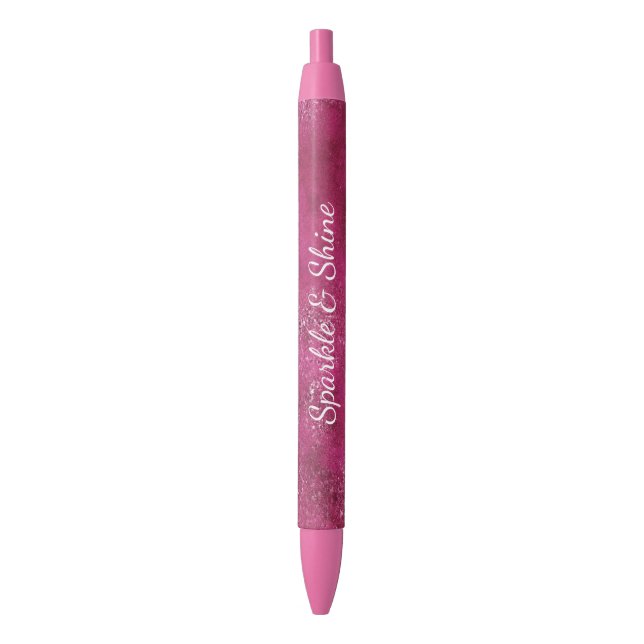 Glänzendes Rosa Glitter Funkeln Kugelschreiber (Vorderseite Vertikal)