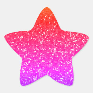 Glänzendes rosa Glitter-Sparkle-Muster zur Feier Stern-Aufkleber