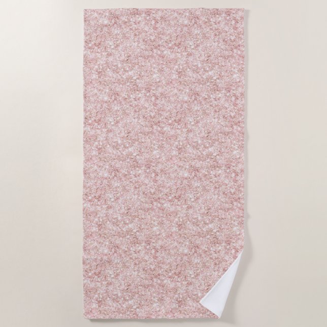 Glänzendes Rosa Glitter  Strandtuch (Vorderseite)