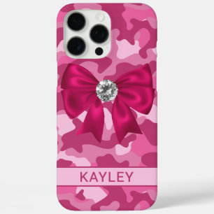 Glänzendes Rosa-Tarnmuster Personalisiert  iPhone 16 Pro Max Hülle