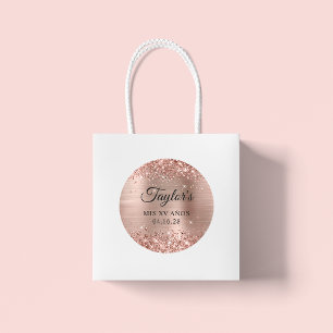 Glänzendes Roségold-Folie Mis XV Años Runder Aufkleber