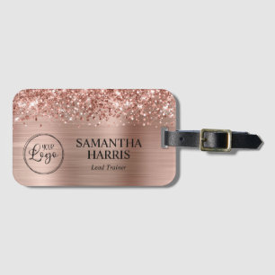 Glänzendes Roségold-Folienlogo Gepäckanhänger