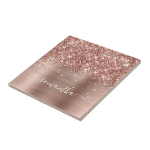 Glänzendes Roségold Mädchenhaftes Signatur-Kalligr Fliese