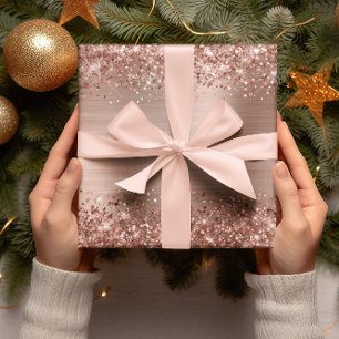Glänzendes Roségold-Ombre-Folie Geschenkpapier