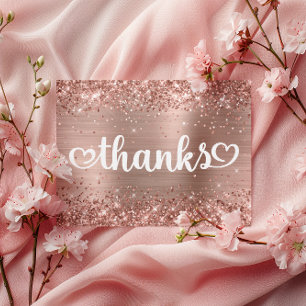 Glänzendes Roségold Süße Herzen Danke zum Sweet 16 Postkarte