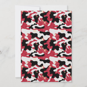 Glänzendes Rot Weiß Schwarz Tarnung Camo Einladung