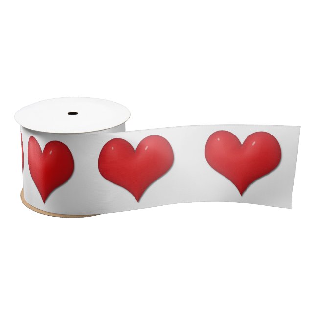 Glänzendes rotes Herz Valentinstag  Satinband (Spule)