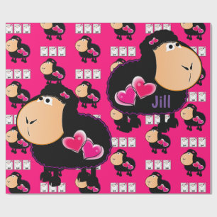 glänzendes Schleifpapier, schaf-rosa Herzen Geschenkpapier