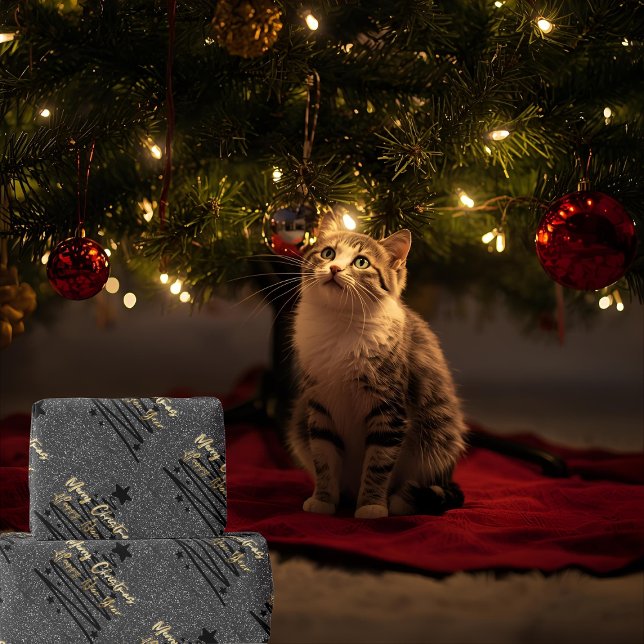 Glänzendes schwarzes Geschenkpapier (Von Creator hochgeladen)