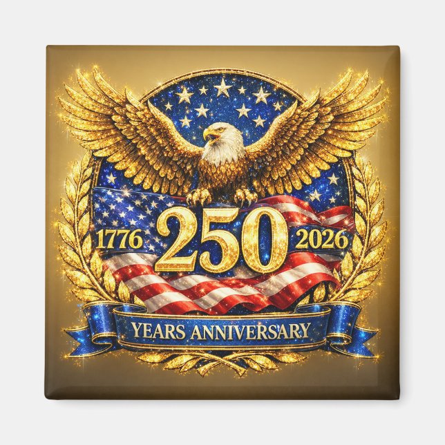 Glänzendes Semiquincentennial-Adler-Emblem  Magnet (Vorne)
