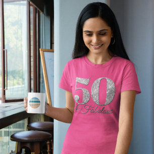 Glänzendes Silber 50 & Fantastisches Rosa T-Shirt