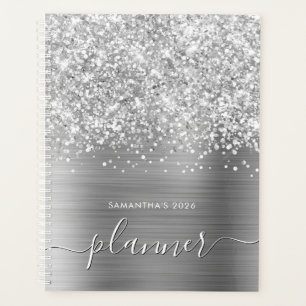 Glänzendes Silber Glamour Planer