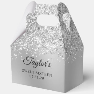 Glänzendes Silber Ombre Glam Sweet Sixteen Geschenkschachtel
