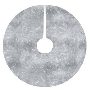 Glänzendes Silber-Sparkling-Weihnachten Polyester Weihnachtsbaumdecke