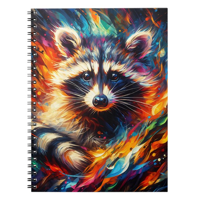 Glänzendes Waschbär-Ember-Notizbuch Notizblock (Vorderseite)