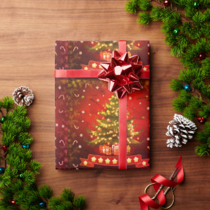 Glänzendes Weihnachtsbaum-Verpackungspapier Geschenkpapier