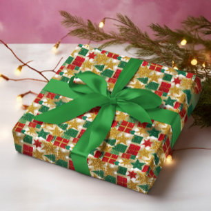 Glänzendes Weihnachtsmuster Geschenkpapier