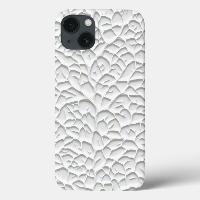 Glänzendes weißes iPhone-Case mit strukturiertem Z Case-Mate iPhone Hülle (Rückseite)