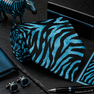 Glänzendes Zebra Wildtier-Muster Krawatte