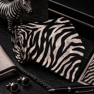 Glänzendes Zebra Wildtier-Muster Krawatte